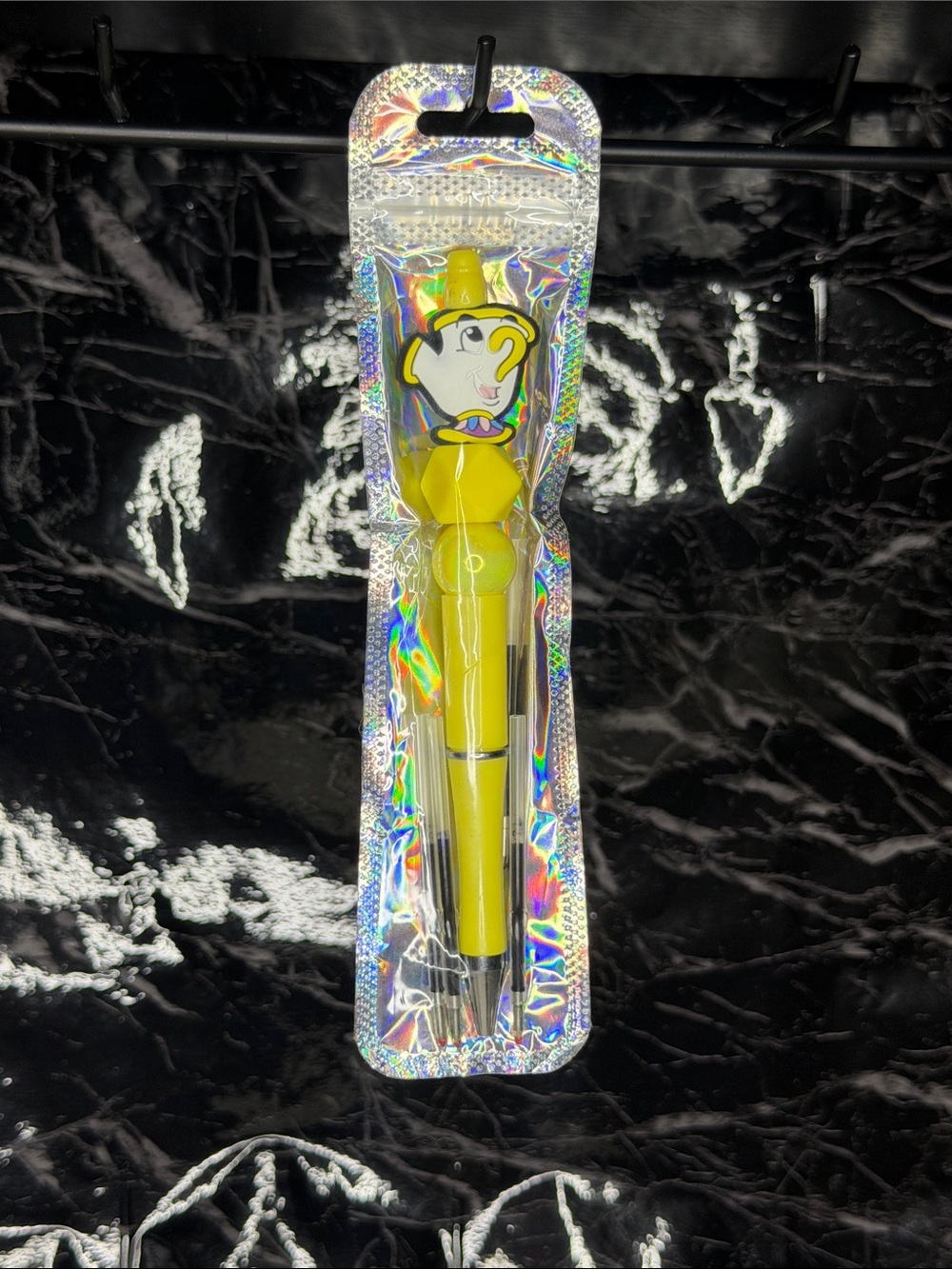 Chip from Beauty & the Beast Focal Bead Pen 
Blue & Black Ink